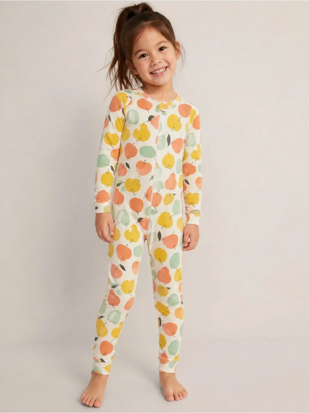 Old Navy Girls 5T Fruit Print Long Sleeve One Piece Pajamas Sleeper